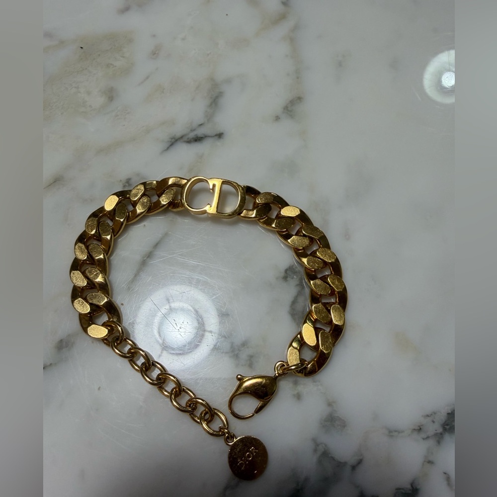 Dior Gold Link Bracelet with CD Logo